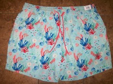 NEW Caribbean Roundtree  Yorke Swim Shorts Trunks Mens Lined Coral Reef 2XB