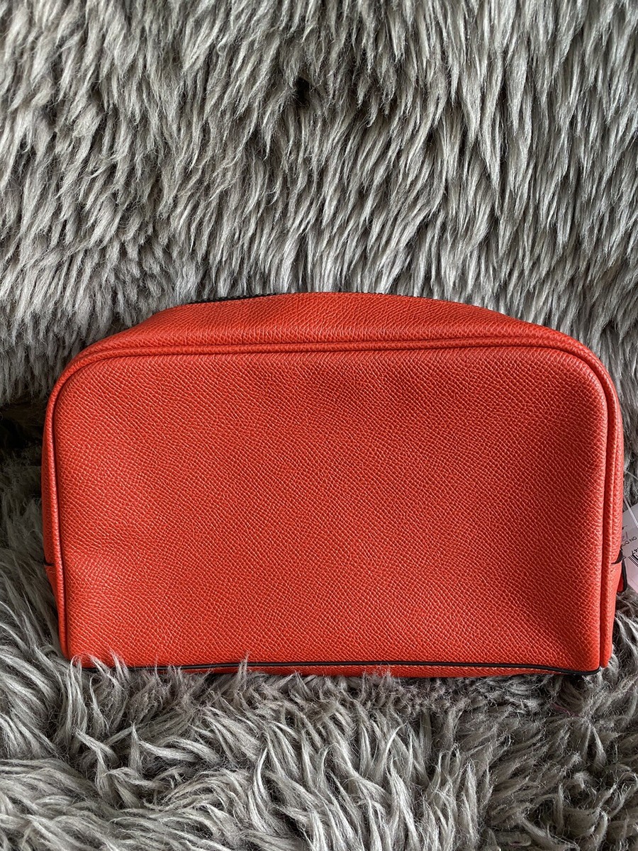 COACH Zip-around Clutch Bag Leather orange F93515 Purse New with
