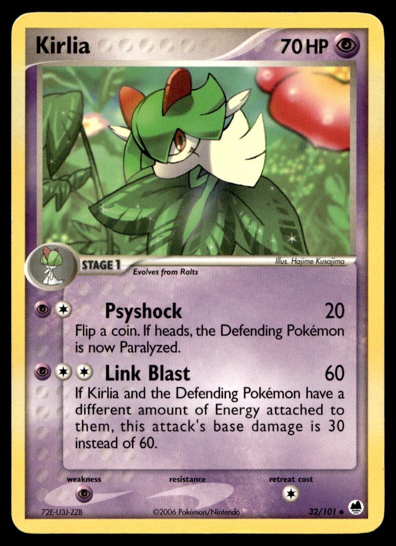 Kirlia 32/101 Pokemon Card Dragon Frontiers Uncommon 70 HP LP BS