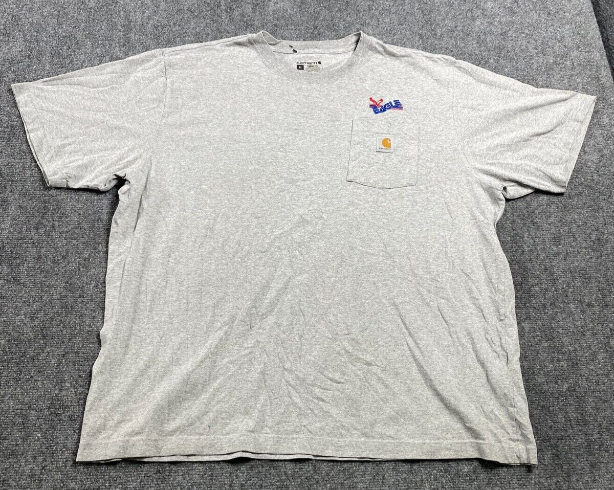 Carhartt Men's Short Sleeve Eagle Pocket Loose Fit Gray T-Shirt Size XL
