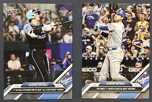 SHOHEI OHTANI 2024 TOPPS NOW #437 & 722 All-Star HR/W  &  1ST 50/50 PLAYER