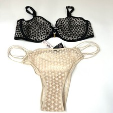 NEW Victorias Secret Bra Panty Set 36DD Unlined Demi Large Tanga Cheeky 1181