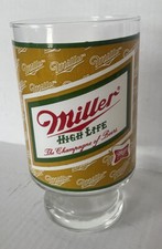 Vintage Miller High Life The Champagne Of Beer 5.5” Pedestal Glass 70s/80s