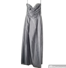 Alfred Sung Gray Quarry Strapless Pleated Bridesmaid Dress Style D537 Prom sz. 6