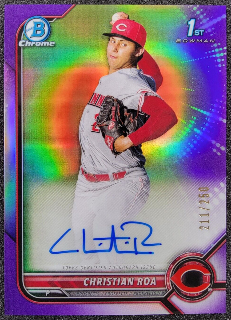 2022 Bowman Chrome 1st Purple REFRACTOR AUTO /250 Christian Roa #CPA-CRA