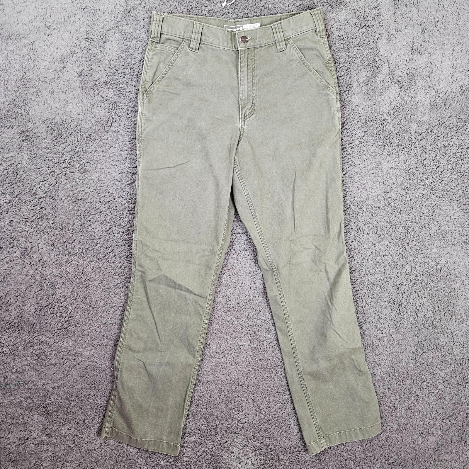 Carhartt Rugged Flex Rigby Relaxed Fit Canvas Work Pant 102291 Green Men's 32x34