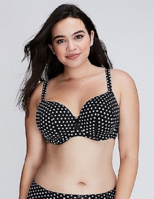 Lane Bryant Cacique THE COOLING BRA Black White Polka Dot