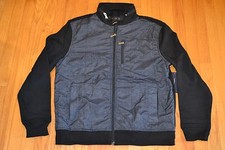 Tommy Hilfiger Deep Knit Black Full Zip Jacket With Hidden Hood Men's Large NWT