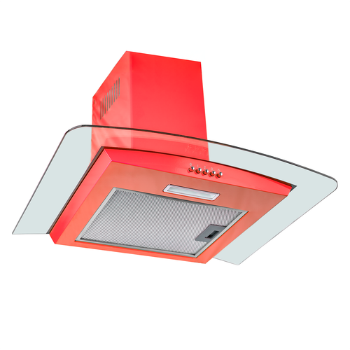 SIA CGH60RD 60cm Red Curved Glass Chimney Cooker Hood Kitchen Extractor Fan - Picture 2 of 5