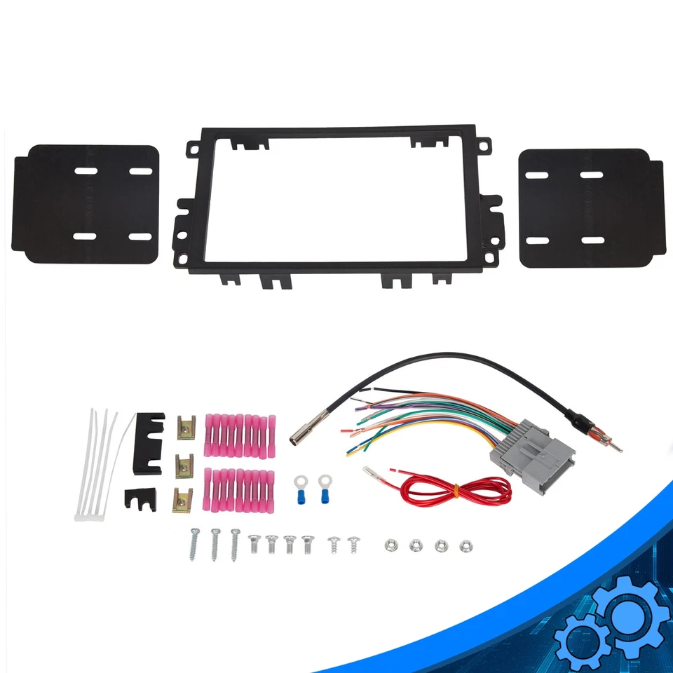 DOUBLE 2 DIN STEREO RADIO DASH KIT W/ WIRING HARNESS For BUICK CHEVY GMC Pontiac - Image 2 of 4