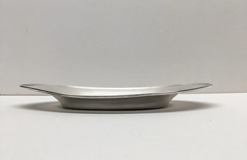 Bandeja ovalada pequeña de plata de ley firmada vintage de abedules de 5-5/8" sin monograma 60 g Foto 2 de 4