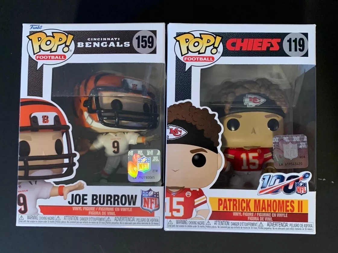 BRAND NEW! Funko Pops Patrick Mahomes #119 & Joe Burrow #159 