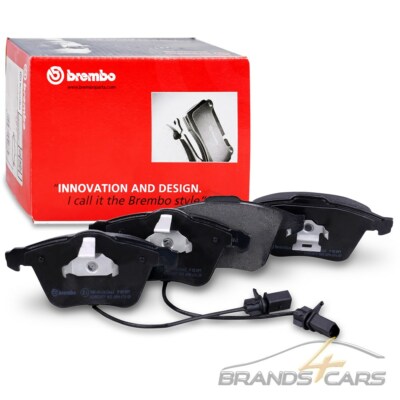 BREMBO BREMSBELÄGE MIT WARNKONTAKT SATZ VORNE FÜR AUDI A4 B6 B7 A6 C6 4F