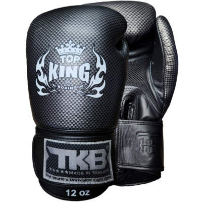 Boxing Gloves Top King TKBGEM-02 Air Black Silver Muay Thai Style/Old Logo Exclu