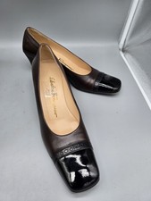 Salvatore Ferragamo Womens Pumps Black Red 7 Italy Boutique