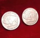 2x 1/4 Troy Ounce .999 Fine Silver Buffalo/Indian Head Round Lot 1/2 oz