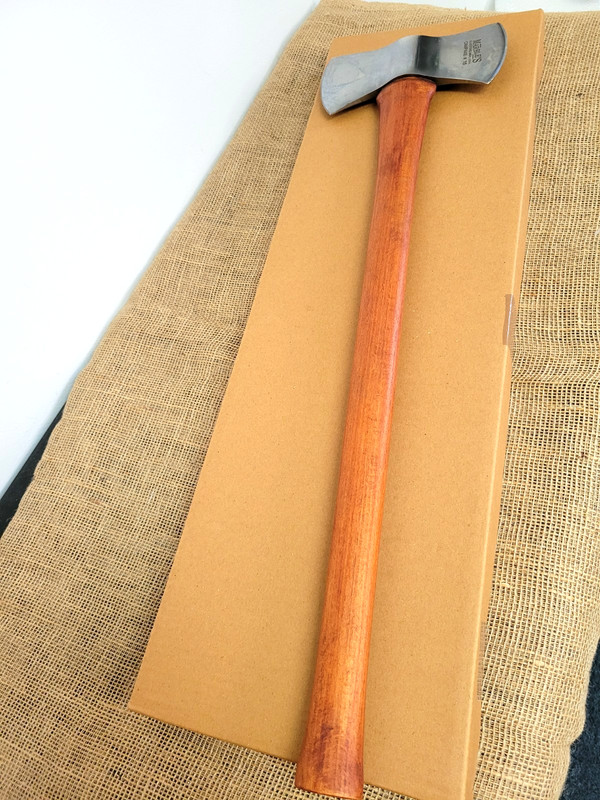 Marbles No.15 Double Bit Axe 7.75" Polished Carbon Steel Head Brown Wood Handle