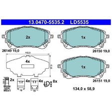 Satz Bremsbeläge Bremsklötze vorne für Toyota Corolla E21 Yaris MXP | 2386111