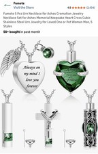 5 Pcs Urn Necklace for Ashes Cremation Jewelry Necklace Set for Ashes Memoria