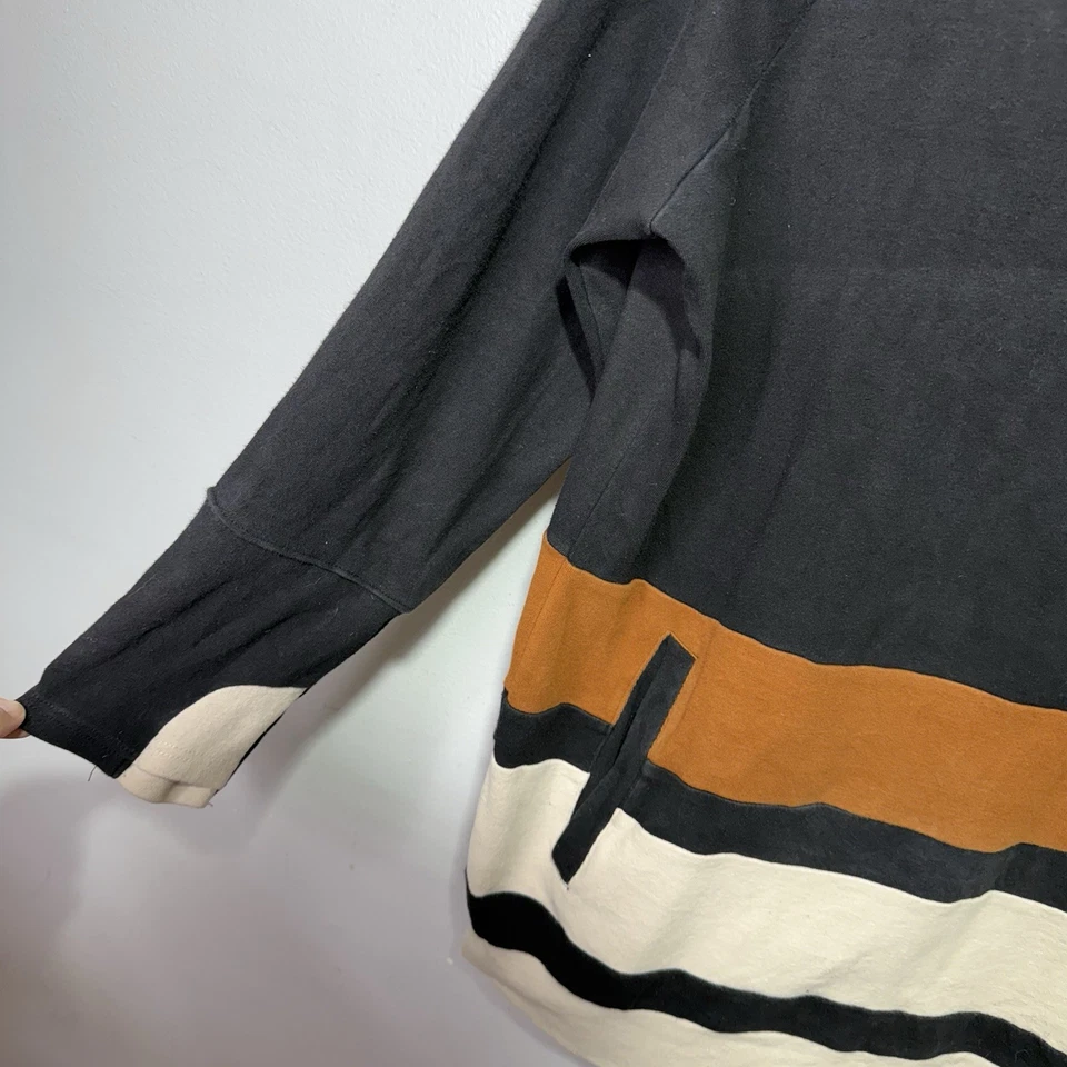 Ampersand Avenue Triple Stretch Hoodie XXXL Black Tan Rust Colorblock Pullover - Image 3 of 4