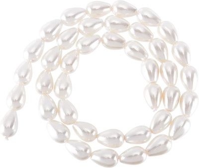 40 Pcs Natural Shell Pearl Beads, 10x6.5mm Teardrop Freshwater Pearl Beads Space