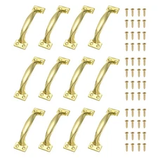 12 Pcs Door Handles, 4.7" Hardware Handle Pull with Screw, Gold