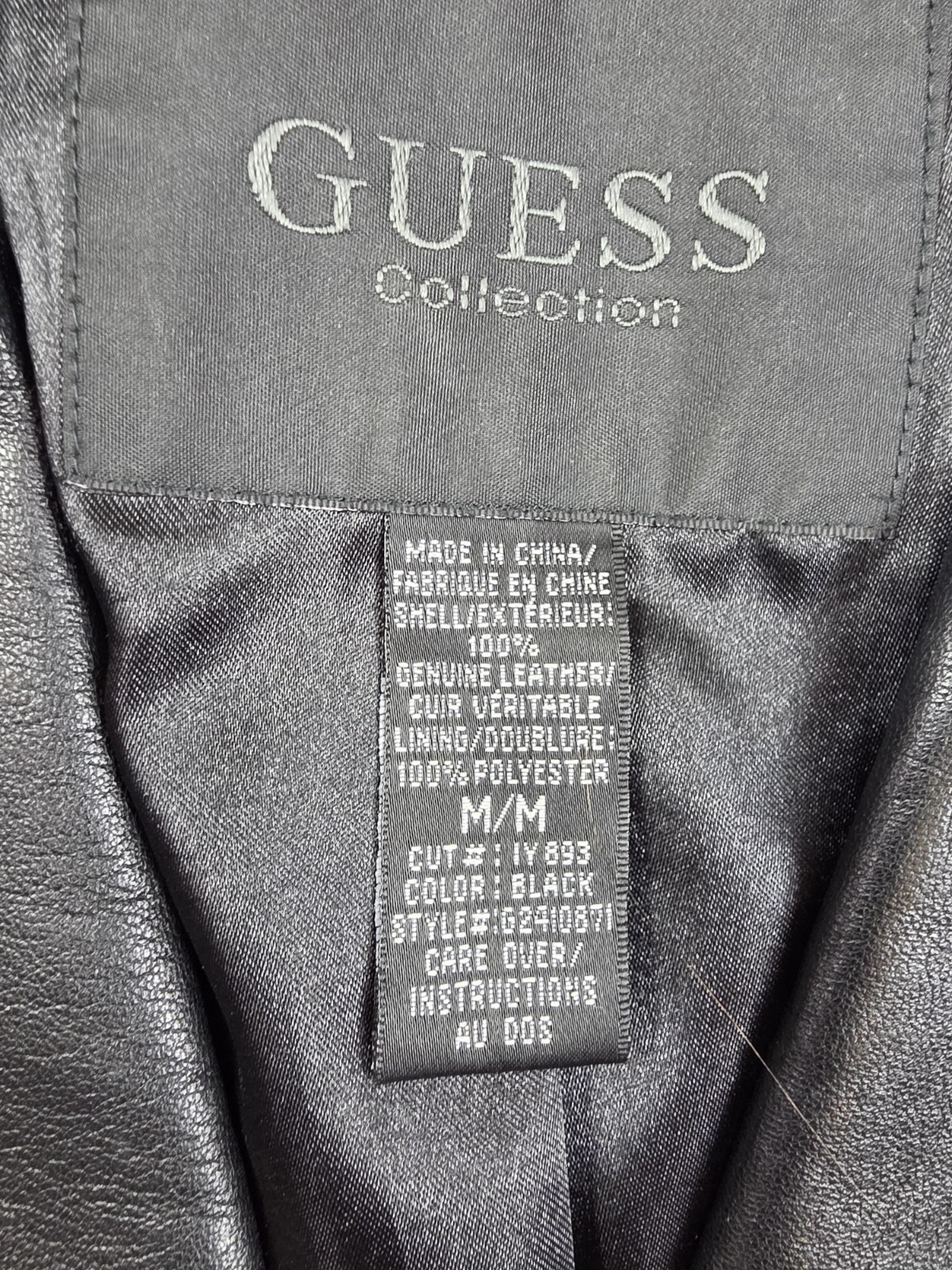 Guess Black Front Button Side Pocket Leather Blaz… - image 5
