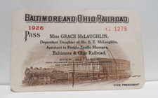 GREAT 1926 BEAUTIFUL Detailed Baltimore & Ohio Railroad Yearly Pass! # 1279 L@@K