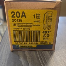 Square D QO120 20A 1-Pole Plug-On Circuit Breaker 120/240V VISI-TRIP  10 Qty