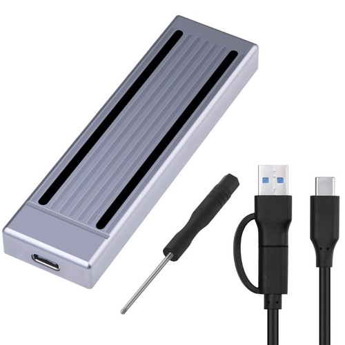 M.2 Double Protocol External Enclosure Aluminum SSD Case for 2230 2242 2260 2280 - Photo 3/9
