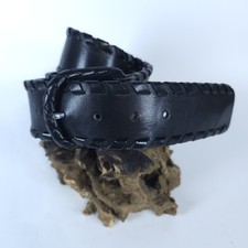 Braided Leather Belt Men Size 34 Full Grain Cowhide No Loop 