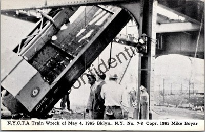 NYCTA RR Work Train Wreck IRT Brooklyn NY May 4th 1965 New York City NYC Z459