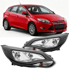 Halogen Scheinwerfer SET für Ford Focus III MK3 10-14 Schwarz Hauptscheinwerfer