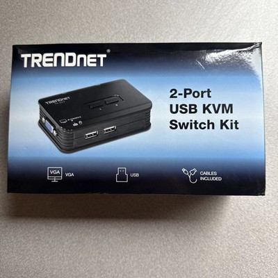 TRENDnet 2-PORT KVM SWITCH KIT TK-207K USB DE-ITL BUS POWERED NEW UNOPENED