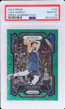 2023 Panini Prizm Luka Doncic #110 PSA 10 Green Shimmer Fotl 5/5 Basketball