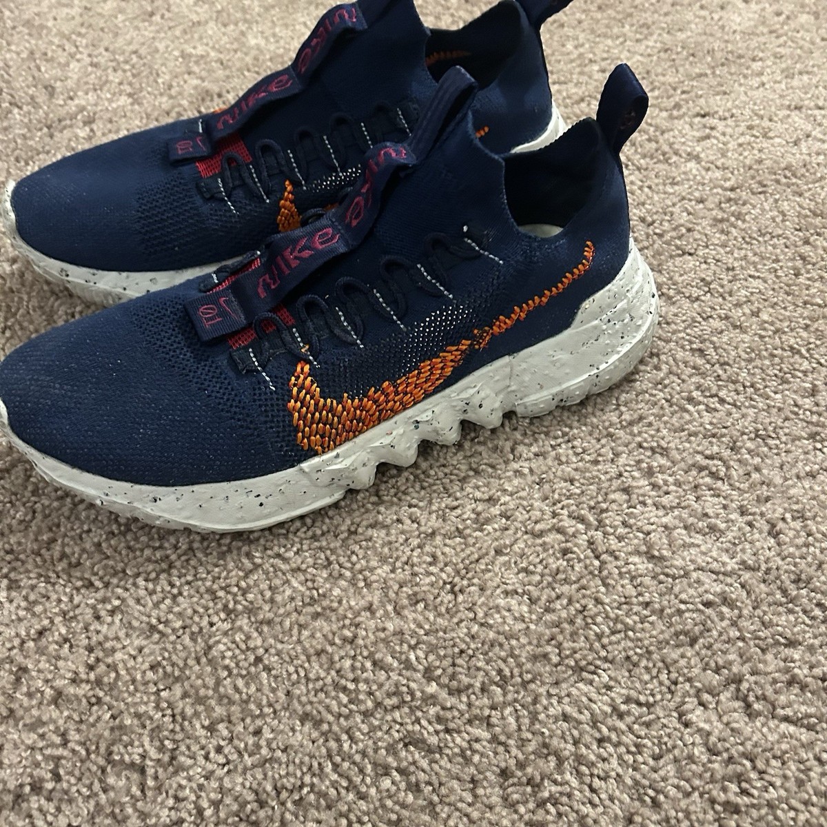 Nike Space Hippie 01 Sneakers Midnight Navy and Magma Orange 