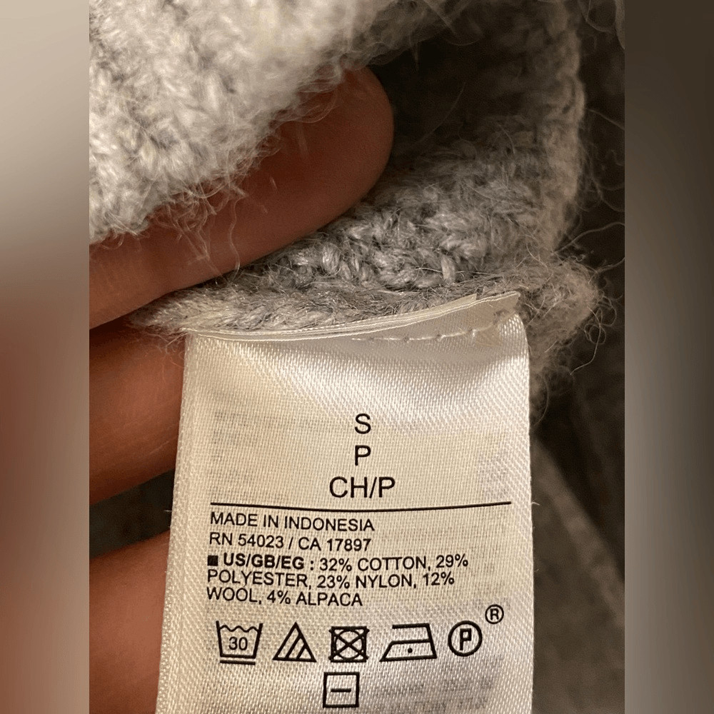 Gap gray Cable turtleneck chunky wool alpaca blen… - image 7