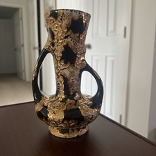 MCM 22K Gold Weeping Gold Vase Fascination Hand Decorated Made in USA -7”H