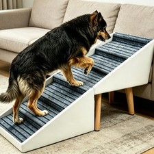 2-in-1 Dog Stairs for Bed and Couch 25.2"Foldable Dog ramp for Couch 6 Pet Steps