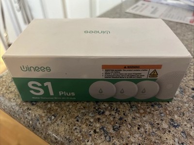 Winees S1 Plus WiFi Water Leak Detector, 3 Pack Water Sensors w/ Wi-Fi Hub