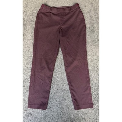 Uniqlo Womens EZY Tapered Ankle Pants Burgundy Wine Red Size M 221-409062