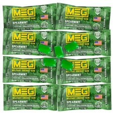 MEG - Military Energy Gum | 100mg of Caffeine Per Piece + Increase Spearmint 