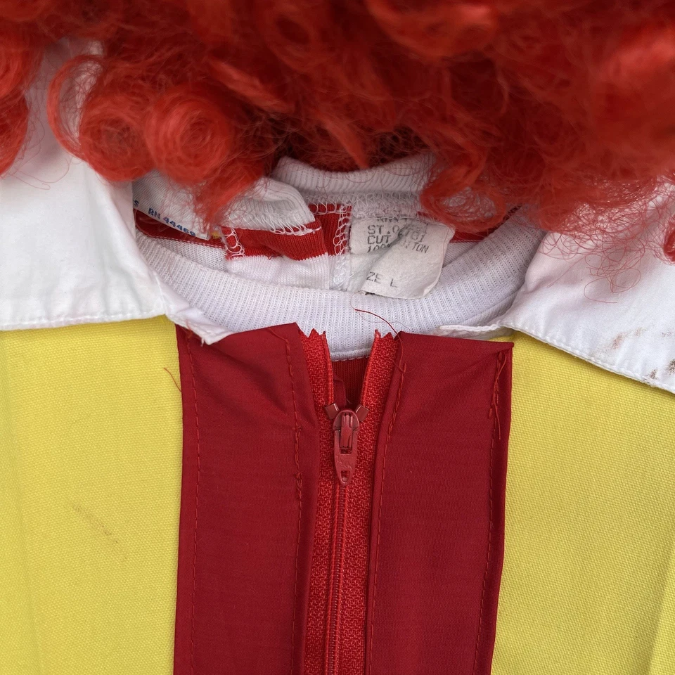 Винтажный Рональд Макдональд в полоску клоун костюм с париком детский размер 4-6 Хэллоуин - Изображение 2 из 4