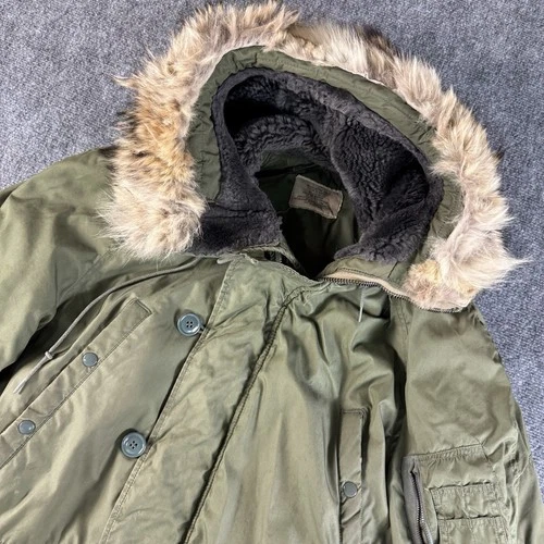 70s Vintage Military 1972 Dated Vietnam War USAF N-3B Modified Parka Jacket