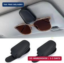 Shering Sunglasses Holders for Car Sun Visor, 2pack Magnetic Leather Glasses Eye