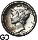 1927-S Mercury Dime, Semi-Key Date, Choice AU++/Unc