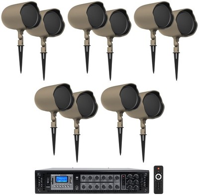 (10) JBL GSF6-TN 6.5'' Landscape Ground Stake/Wall 70v Commercial Speakers+Amp