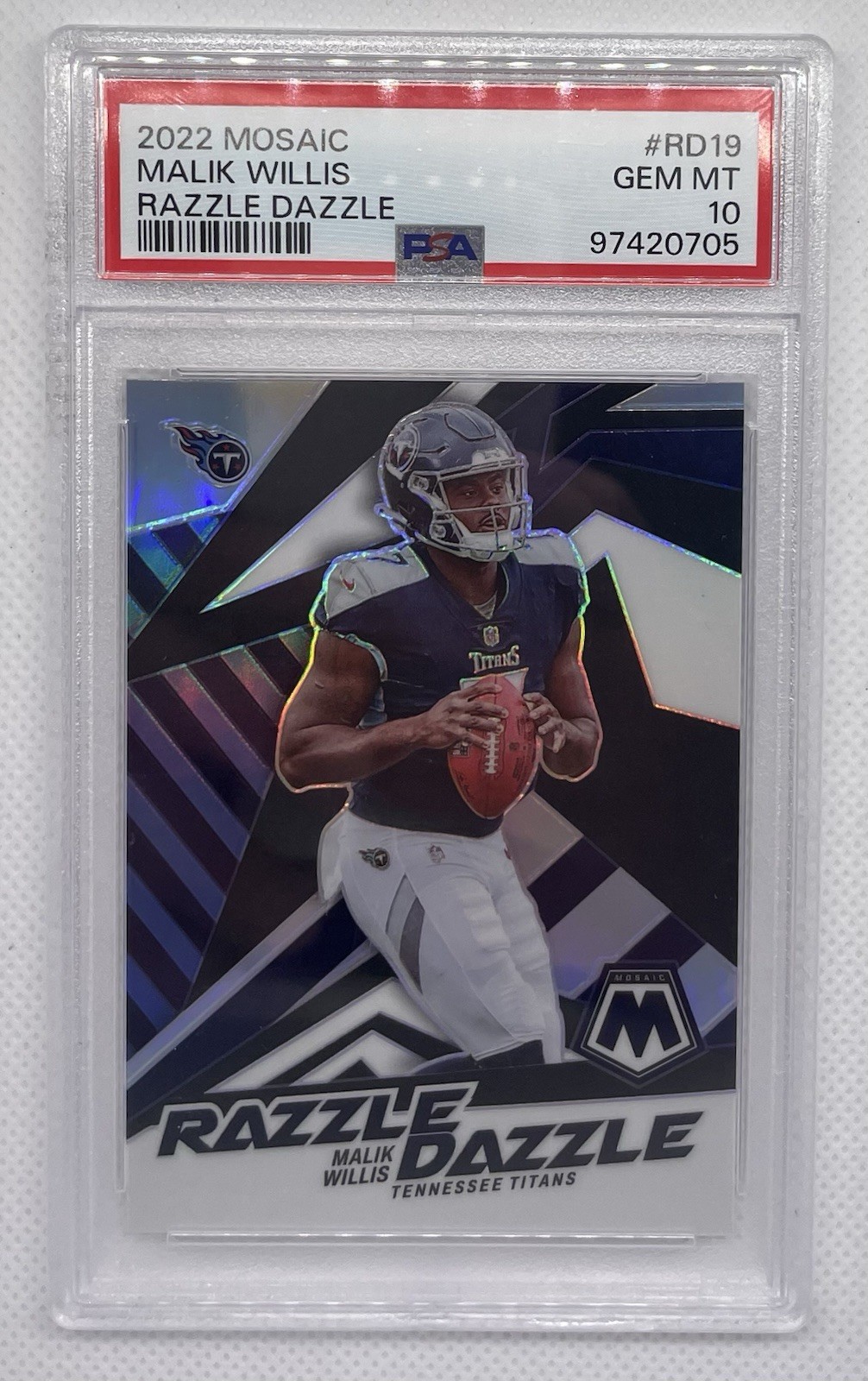 2022 Panini Mosaic Malik Willis Razzle Dazzle #RD-19 Rookie PSA 10