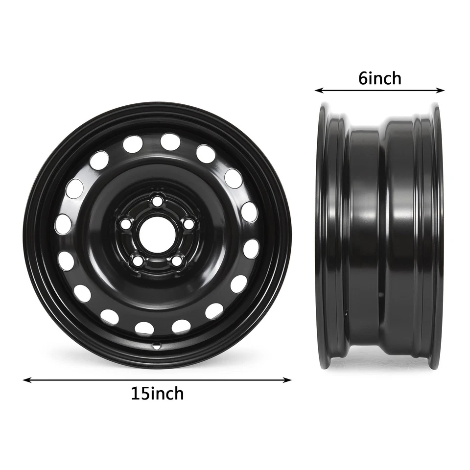 Milesub New Wheel For 2016-2019 Chevrolet Cruze 15" Black Steel Rim Replacement Foto 2 de 4