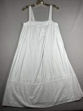 Hanro Vivia Spaghetti Gown Sleep Dress Women  s S 6/8 White 41  Long